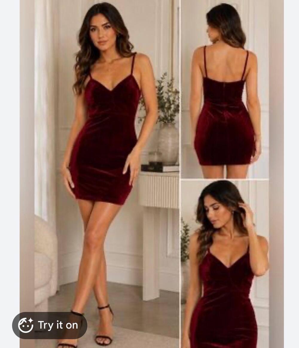 NWT $165 Fraiche by J burgundy wine velvet mini dress small